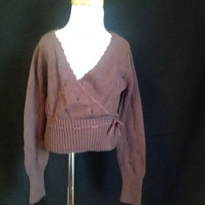 Baby Gap Girls Brown Cross Front Sweater 5T